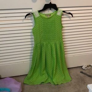 Green dress with flowery back